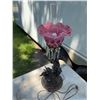 Image 1 : Cherub Metal Table Lamp with Pink Glass Shade
