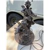 Image 4 : Cherub Metal Table Lamp with Pink Glass Shade
