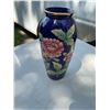 Image 1 : Japanese Blue Cloisonné Vase with Floral Moti