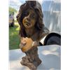 Image 3 : Bronze Female Bust Sculpture, 12 Inches