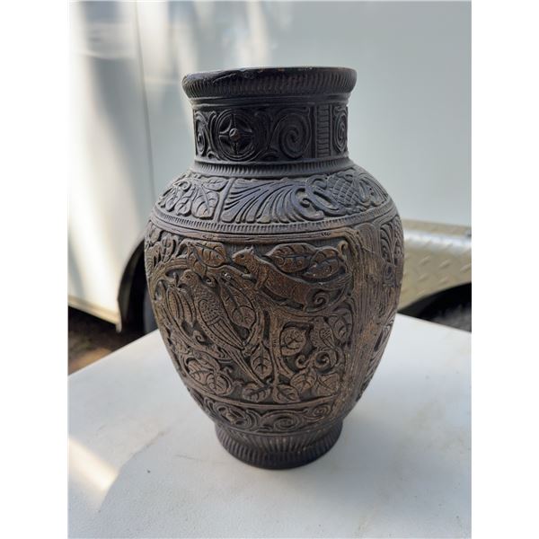 Decorative Cast Metal Relief Vase