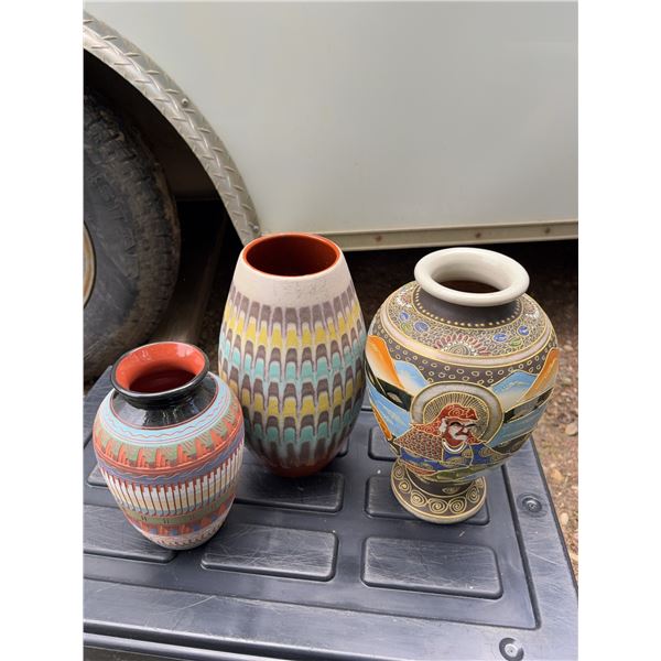 Three Signed Decorative Vases, Mixed Makers