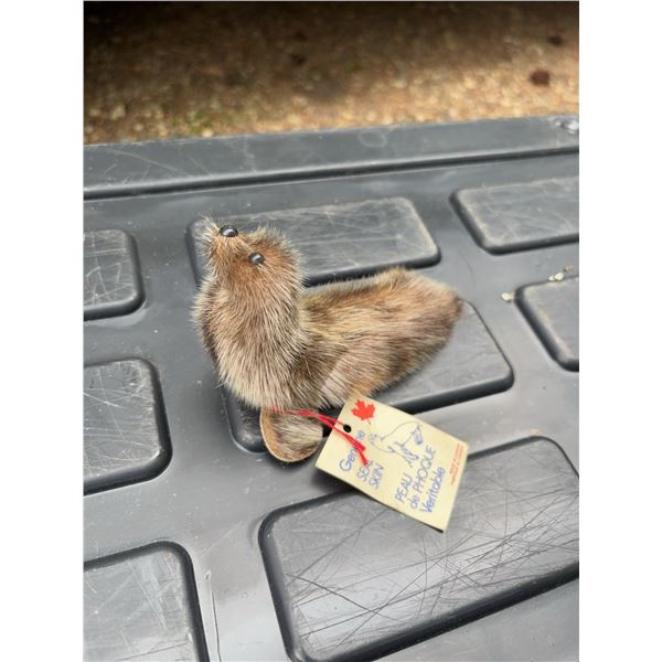 Seal Figurine with Genuine Seal Skin