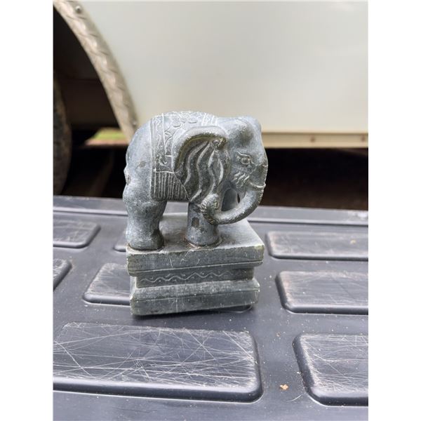 Carved Stone Elephant Figurine