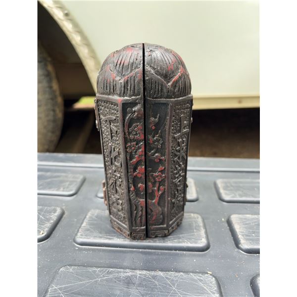 Carved Wood Portable Buddhist Shrine