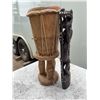 Image 1 : African Carved Wooden Drum and Figurine