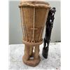 Image 2 : African Carved Wooden Drum and Figurine