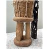 Image 3 : African Carved Wooden Drum and Figurine