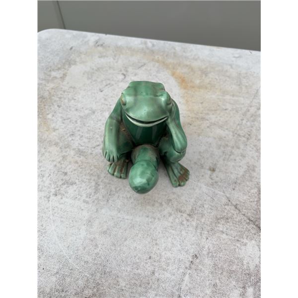 Green Ceramic Frog Figurine