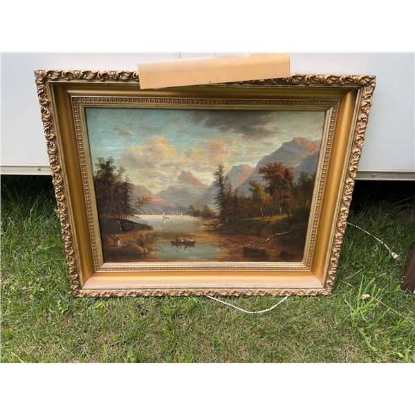 Antique Framed Landscape Oil Painting
