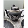 Image 6 : Adams England Jasperware Tea Set and Serving Pieces, Greek Motif