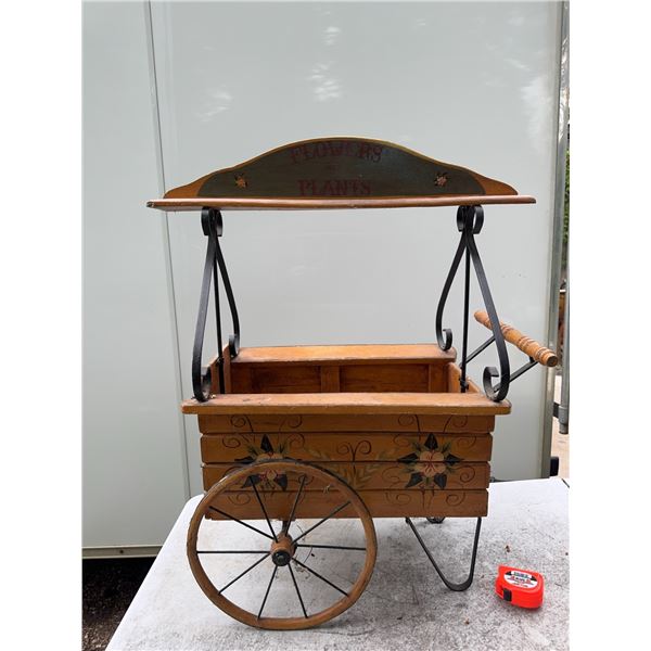 Wood and Metal Flower Cart Planter