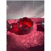 Image 1 : Vintage Ruby Red Pressed Glass Carnival Bowl, 4.5" Diameter