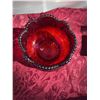 Image 2 : Vintage Ruby Red Pressed Glass Carnival Bowl, 4.5" Diameter