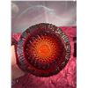 Image 6 : Vintage Ruby Red Pressed Glass Carnival Bowl, 4.5" Diameter