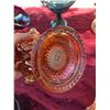 Image 5 : Antique Orange Carnival Glass Compote, 6-Inch Ruffled Edge