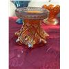 Image 8 : Antique Orange Carnival Glass Compote, 6-Inch Ruffled Edge