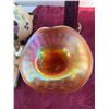 Image 5 : Vintage Marigold Carnival Glass Trumpet Vase, 3.5" x 6"
