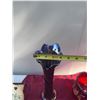 Image 5 : Vintage Iridescent Blue Carnival Glass Vase, 15 Inch Tall