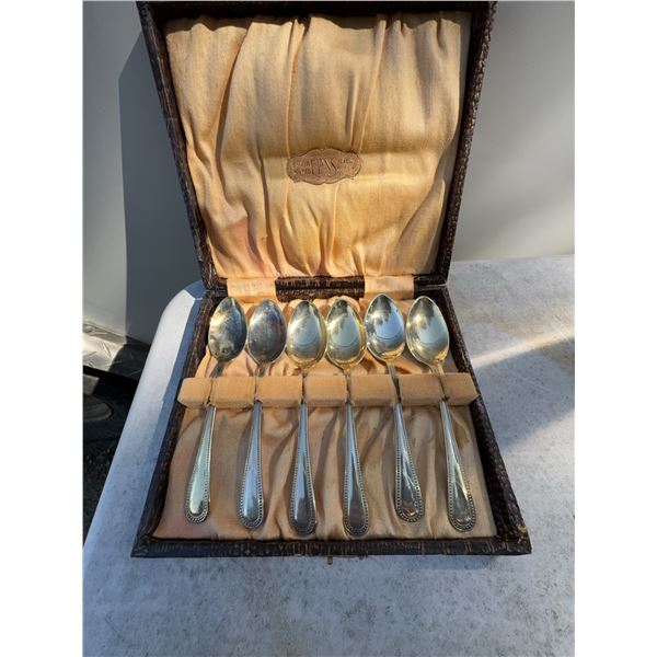 Vintage EPS Silver-Plated Spoon Set in Original Box (6 Pieces)