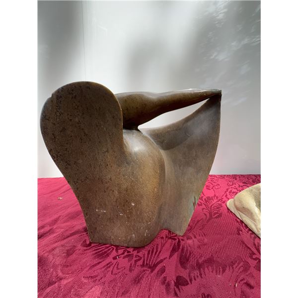 Modernist Abstract Stone Sculpture, Signed, 12'' x 8''