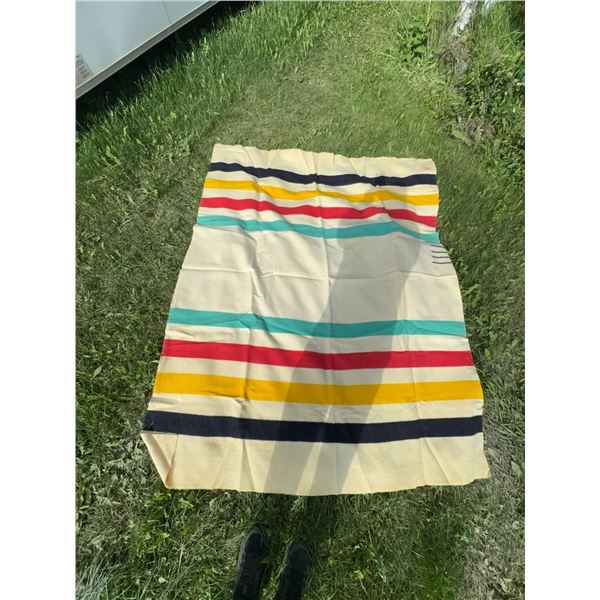 Hudson’s Bay Wool Point Blanket with Multicolour Stripes