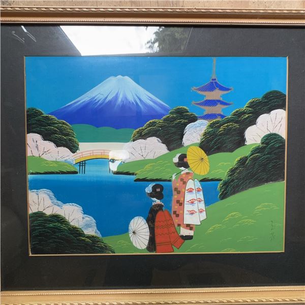 Framed Japanese Mount Fuji Scenic Prints, Hudson's Bay Co.