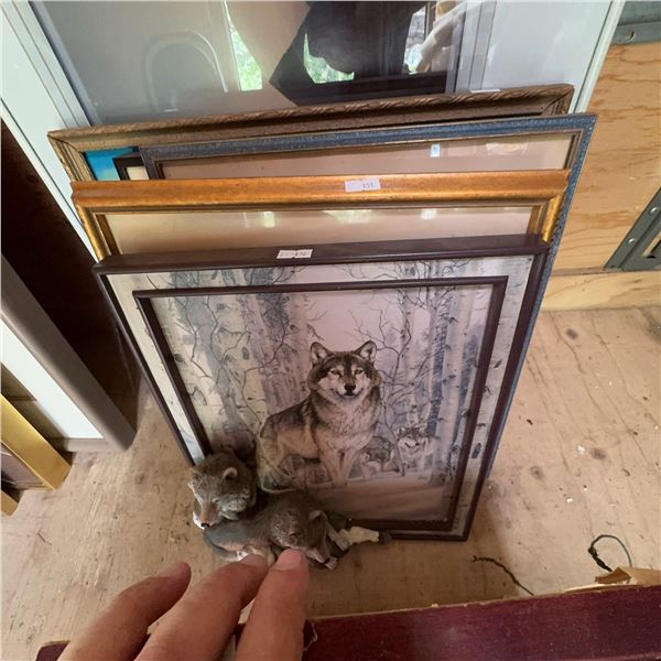 Lot Framed Art: Wildlife, Landscape, and Portraits