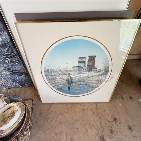 8 Framed Artworks: Prints, Drawings, Collage, Florals, Wildlife