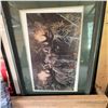 Image 8 : 8 Framed Artworks: Prints, Drawings, Collage, Florals, Wildlife