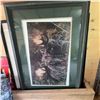 Image 9 : 8 Framed Artworks: Prints, Drawings, Collage, Florals, Wildlife