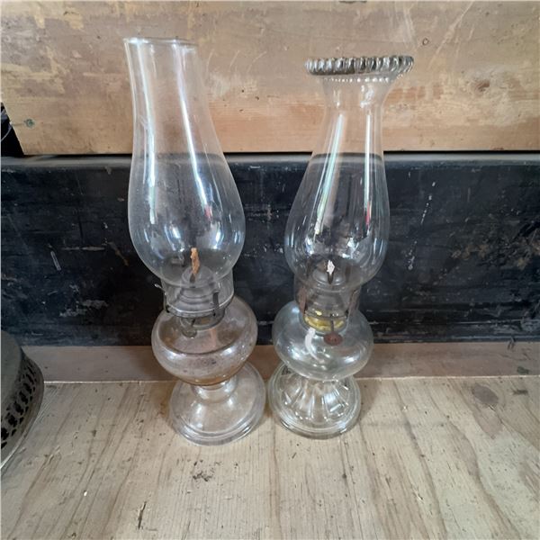 Vintage Clear Glass Oil Lamps