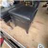 Image 3 : Black Wingback Armchair With Ottoman Storage Set
