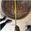 Image 5 : Hand-Carved Mexican Aztec-Style Round Wood Coffee Table