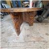 Image 7 : Hand-Carved Mexican Aztec-Style Round Wood Coffee Table