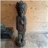 Image 2 : Large Hand-Carved Wooden Indigenous Figure Statue 43" Tall