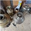 Image 2 : 3 Vintage Russian Samovars And Metal Pitcher