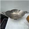 Image 1 : Antique Hammered Silverplate Pedestal Bowl with Handles