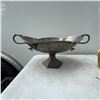 Image 2 : Antique Hammered Silverplate Pedestal Bowl with Handles