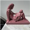 Image 1 : Vintage Pink Ceramic Mother and Child Sculpture 16"