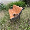 Image 2 : Wood and Cast Iron Outdoor Bench, Approx. 49" x 34"