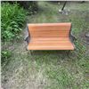 Image 4 : Wood and Cast Iron Outdoor Bench, Approx. 49" x 34"