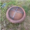 Image 2 : Round Metal Outdoor Fire Pit with Protective Screen
