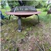 Image 5 : Round Metal Outdoor Fire Pit with Protective Screen