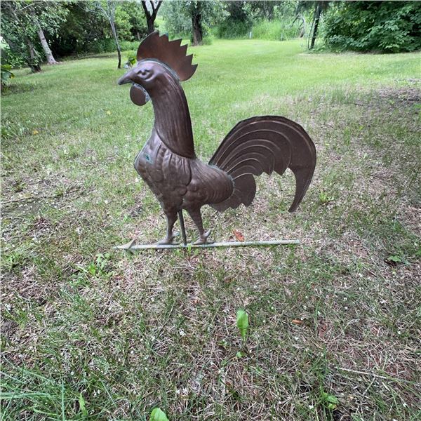 Vintage Metal Rooster Garden Ornament