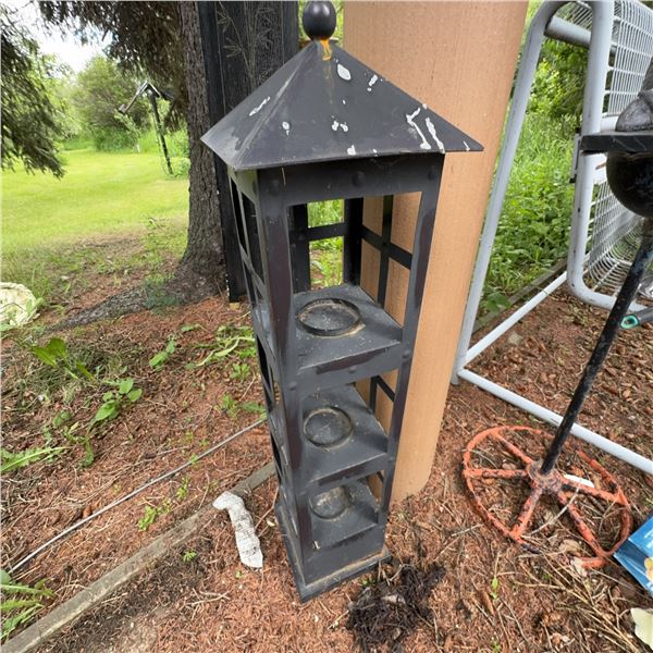 Outdoor Black Metal Triple Candle Lantern