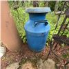 Image 5 : Vintage Blue Milk Can, Enamel Basin & Wrought Iron Plant Stand