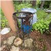 Image 8 : Vintage Blue Milk Can, Enamel Basin & Wrought Iron Plant Stand