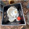 Image 2 : Household Lot With Metal Lantern, Kitchenware, and Teacup