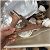 Image 4 : Lot: Vintage Ceramics, Metal Tray, Rusty Hand Plane